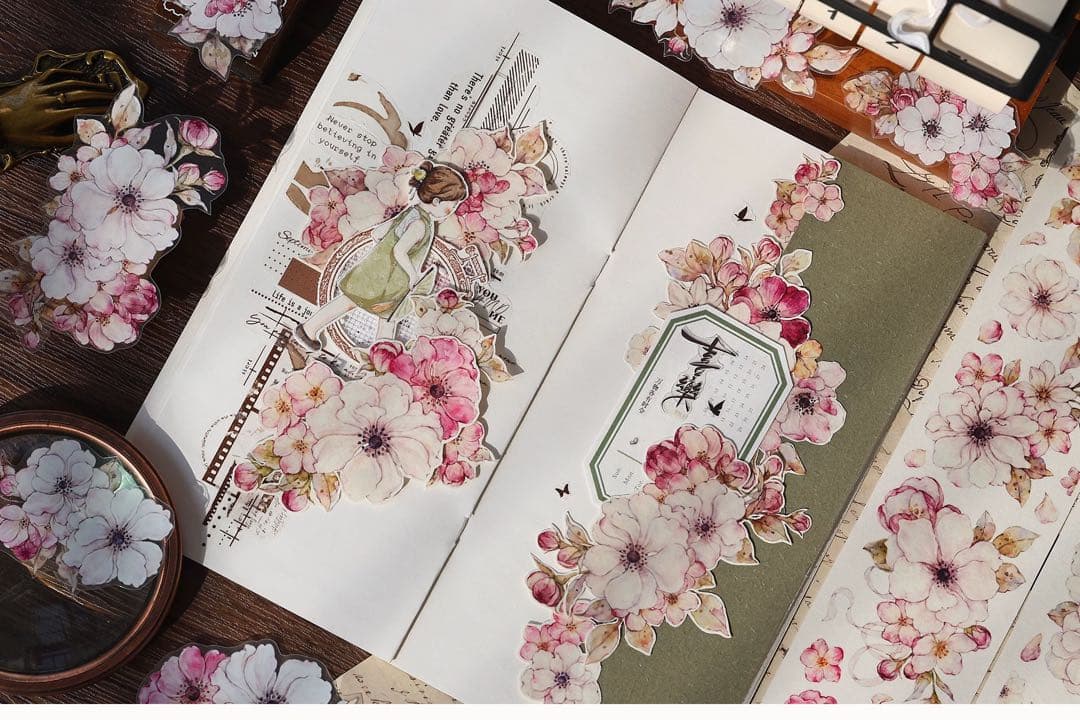 小白家文創《桃夭》海外マスキングテープ　マステ 【2218】