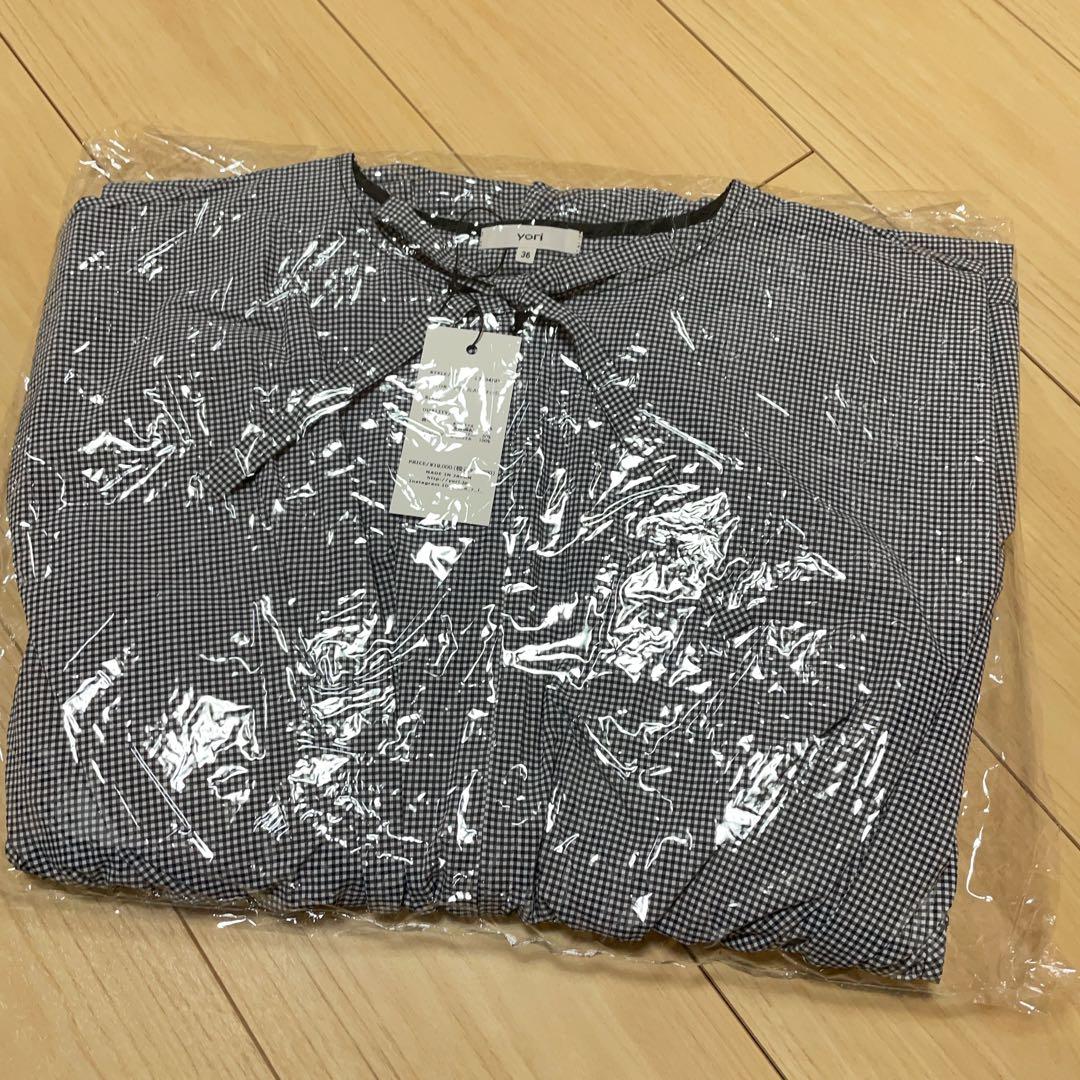 【新品未使用】yori 速乾ストレッチコンビネゾン　ブラックチェック　36