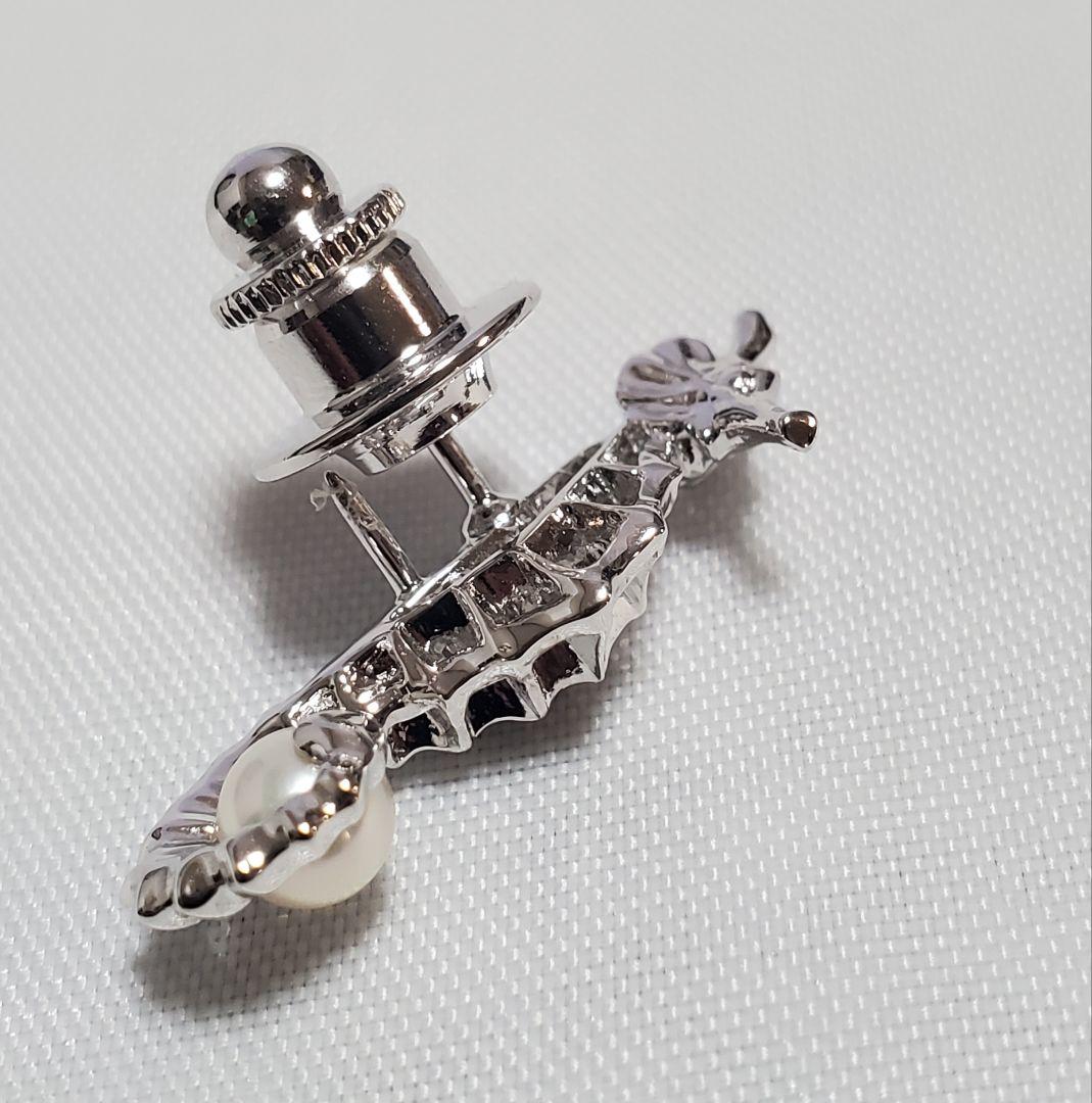MIKIMOTO タツノオトシゴ パール ピンブローチ