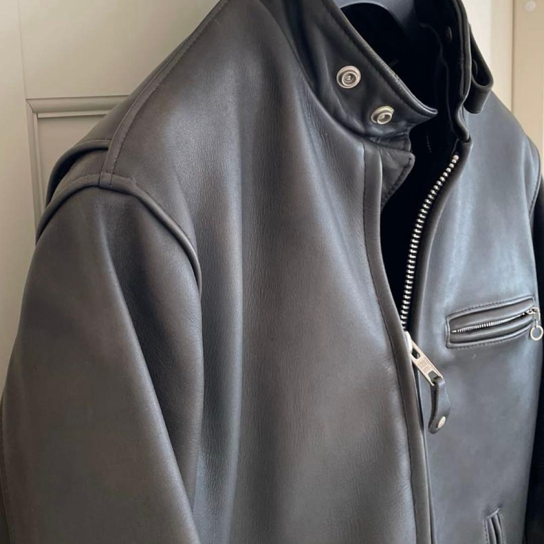Schott 641 レザー シングルライダースジャケット 40 ショット