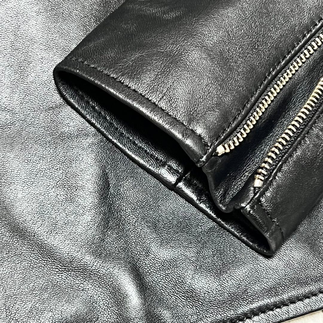 ジャーナルスタンダード　レザージャケット ノーカラー　シングルライダース　羊革