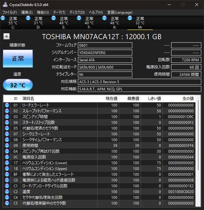 TOSHIBA 12TB 内蔵型HDD MN07ACA12T