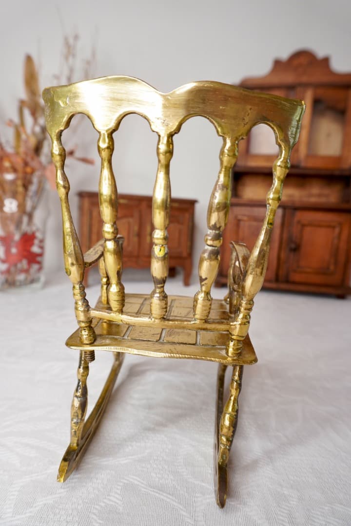 イギリス アンティーク 真鍮製 ミニチュア ロッキングチェア