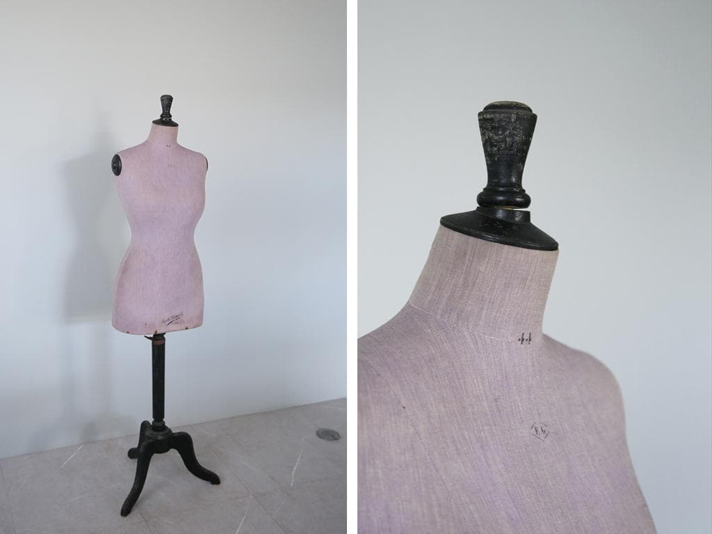 フランスアンティーク木製レディーストルソー/女性ボディ/マネキン90-228-2