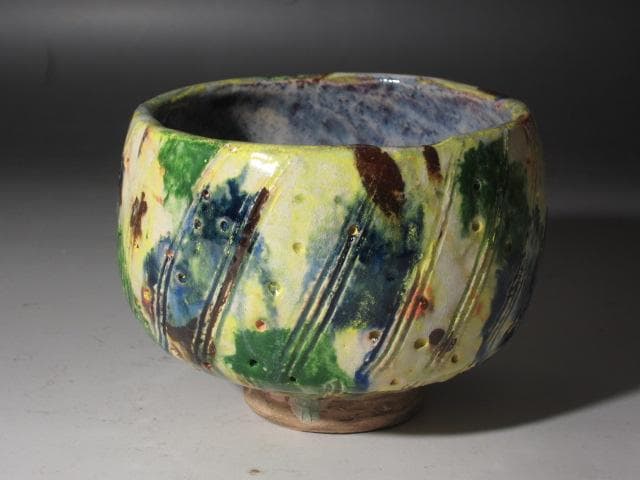 ☆　出口王仁三郎　茶碗　耀碗　萬山　目をひく一品です☆y488