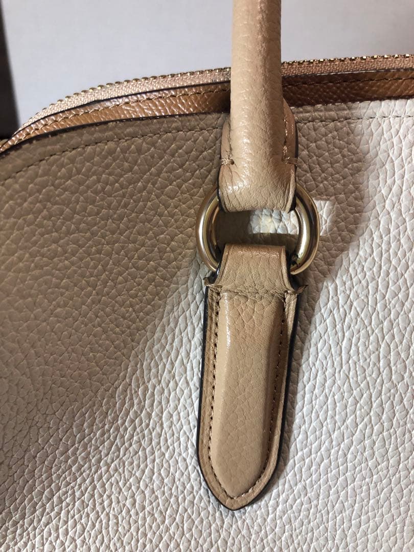 COACH カラーブロック チャニング ベージュショルダーバッグ 2way