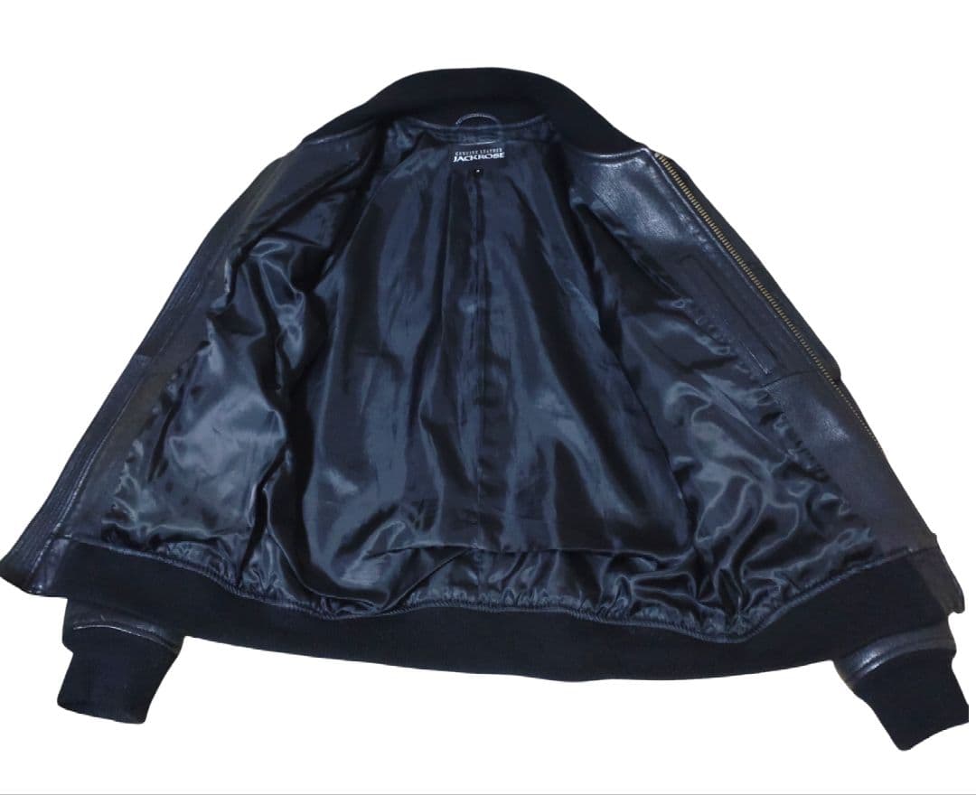 美品 JACKROSE 本革 レザージャケット ブラック M〜L ダブルジップ