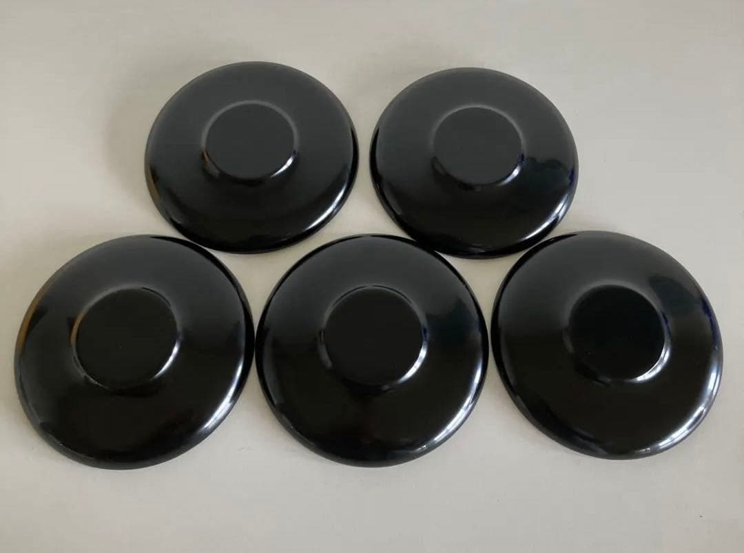 輪島塗　漆器　角盆と茶托5枚　雷紋