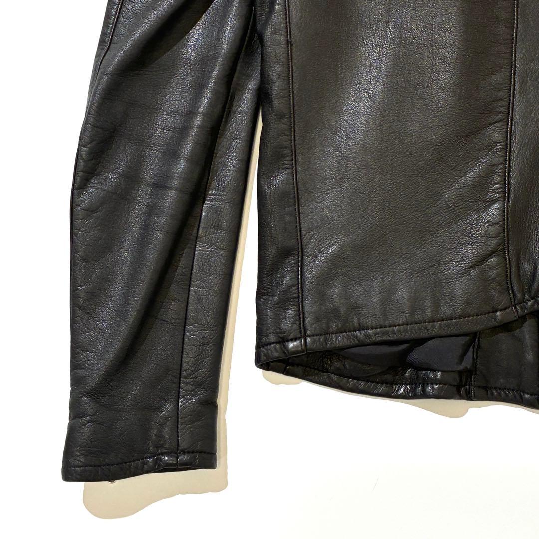 LITHUM HOMME リチウムオム シングルライダースジャケット カウレザー