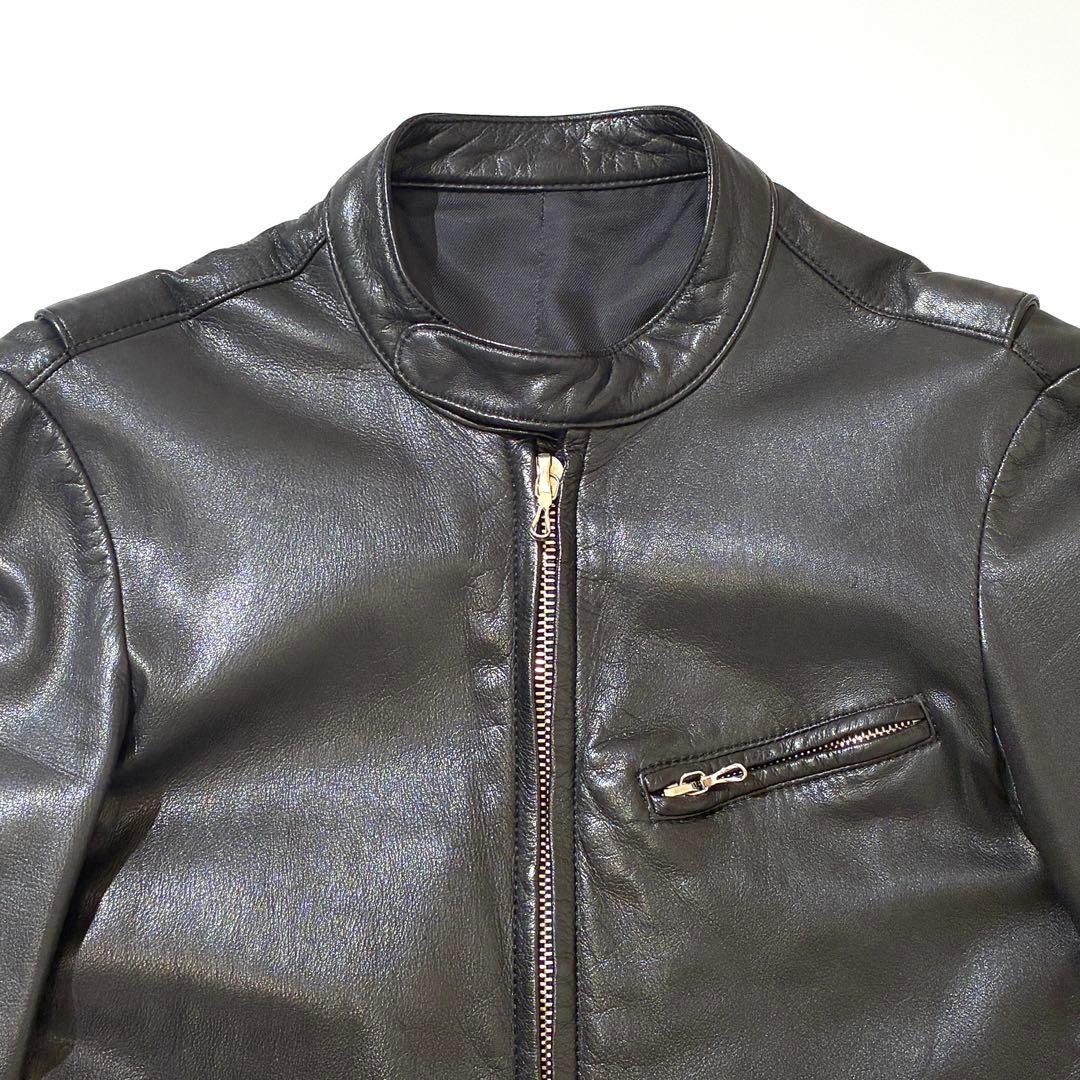 LITHUM HOMME リチウムオム シングルライダースジャケット カウレザー