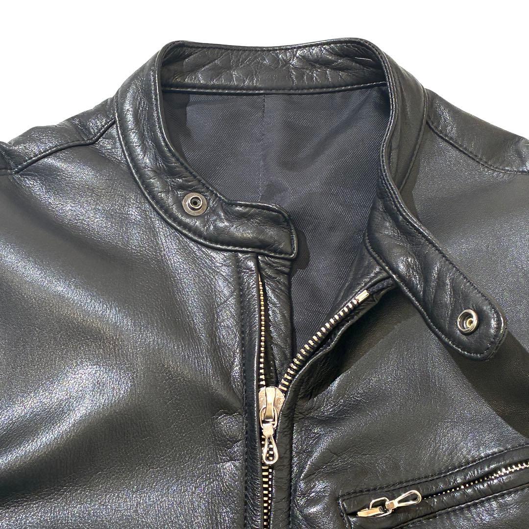 LITHUM HOMME リチウムオム シングルライダースジャケット カウレザー