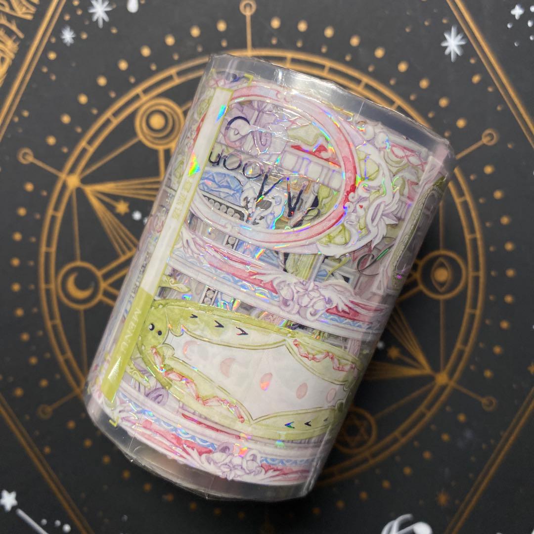 【R】海外　10m巻貝殻光/PETマスキングテープ　お花系/背景系/古風系/植物