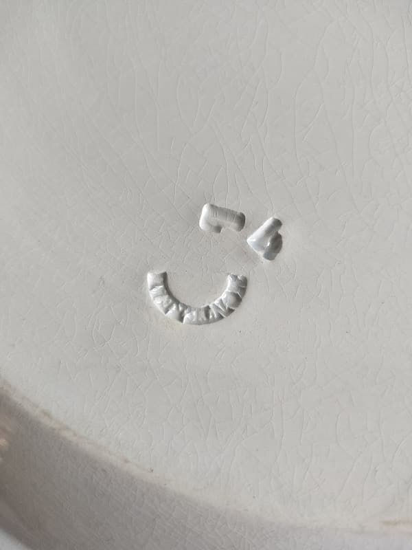 フランス アンティーク クレイユモントロー オクトゴナル 陶器 34cm