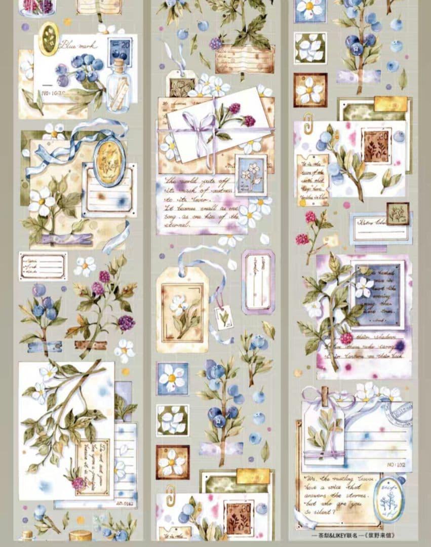 巻売 489★ 海外 マスキングテープ マステ PET 装飾 花 虹光