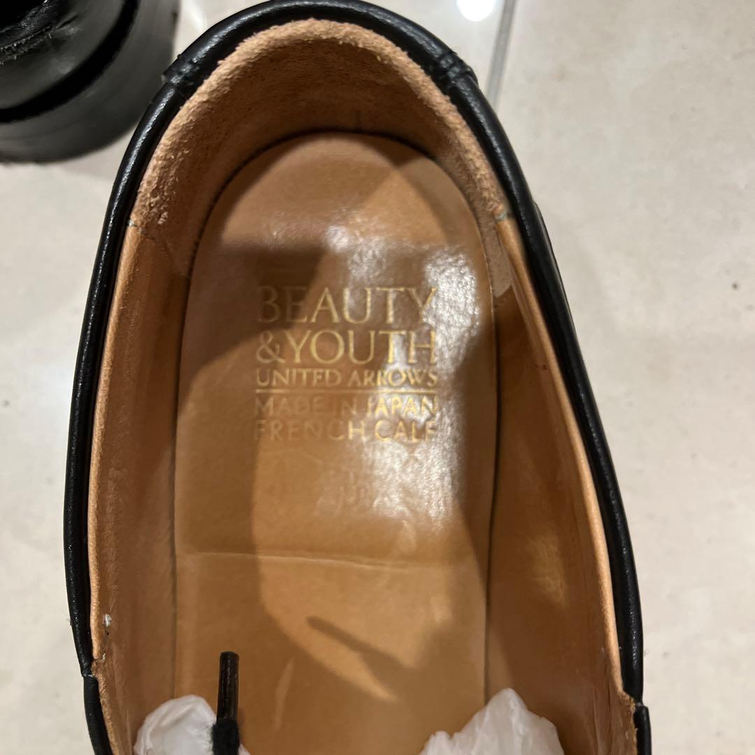 BEAUTY & YOUTH ブラック　フレンチ ボート シューズ