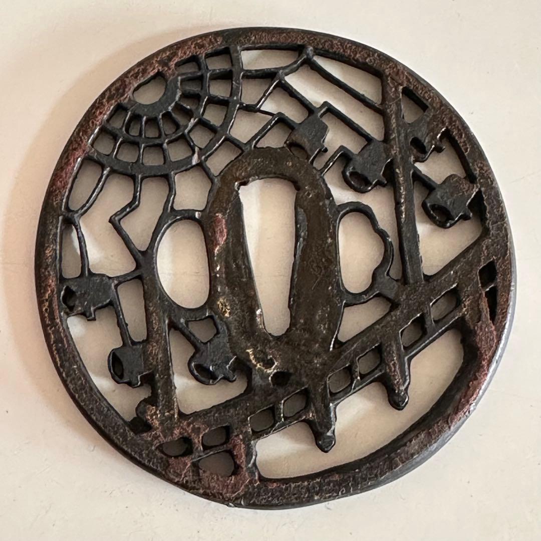 刀鍔 三点まとめ　武具 鍔 模造刀　銅地　合金　金属工芸 25713