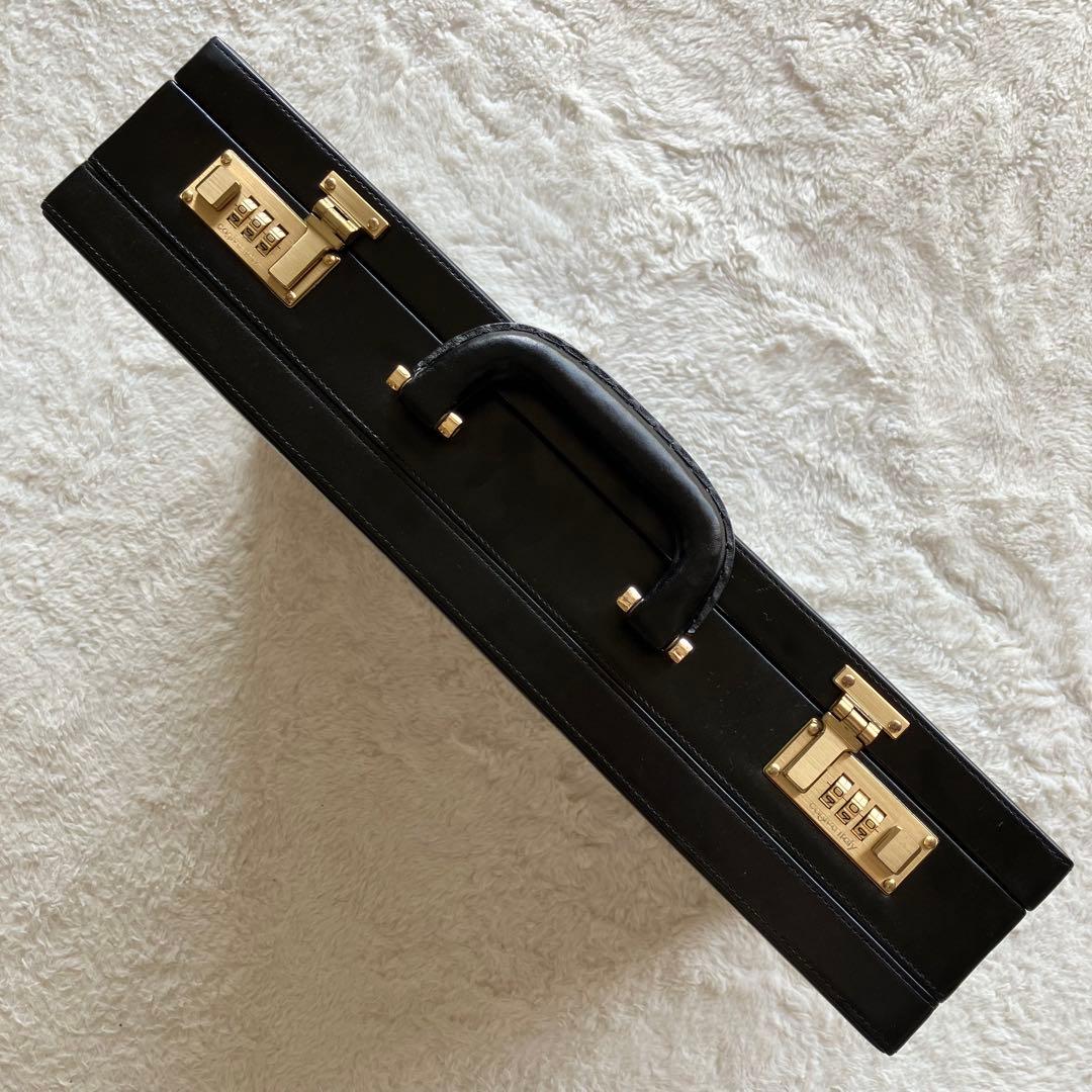 極上品 CAGIVA ITALY 本革 レザー アタッシュケース ブラック