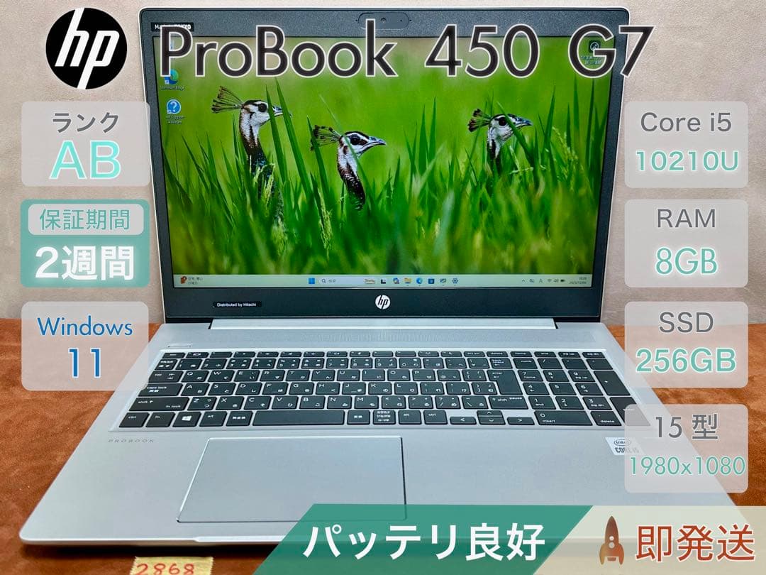 Windowsノート本体 HP ProBook 450G7 i5-10210U 8GB |2868