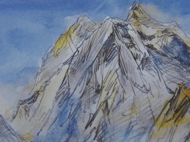 福王寺法林、【ヒマラヤの朝】、希少な額装用画集より、新品額装付