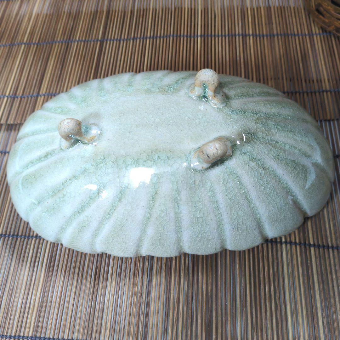 江戸期 尾張徳川家 御用窯 御深井焼 菊割向付皿　五客