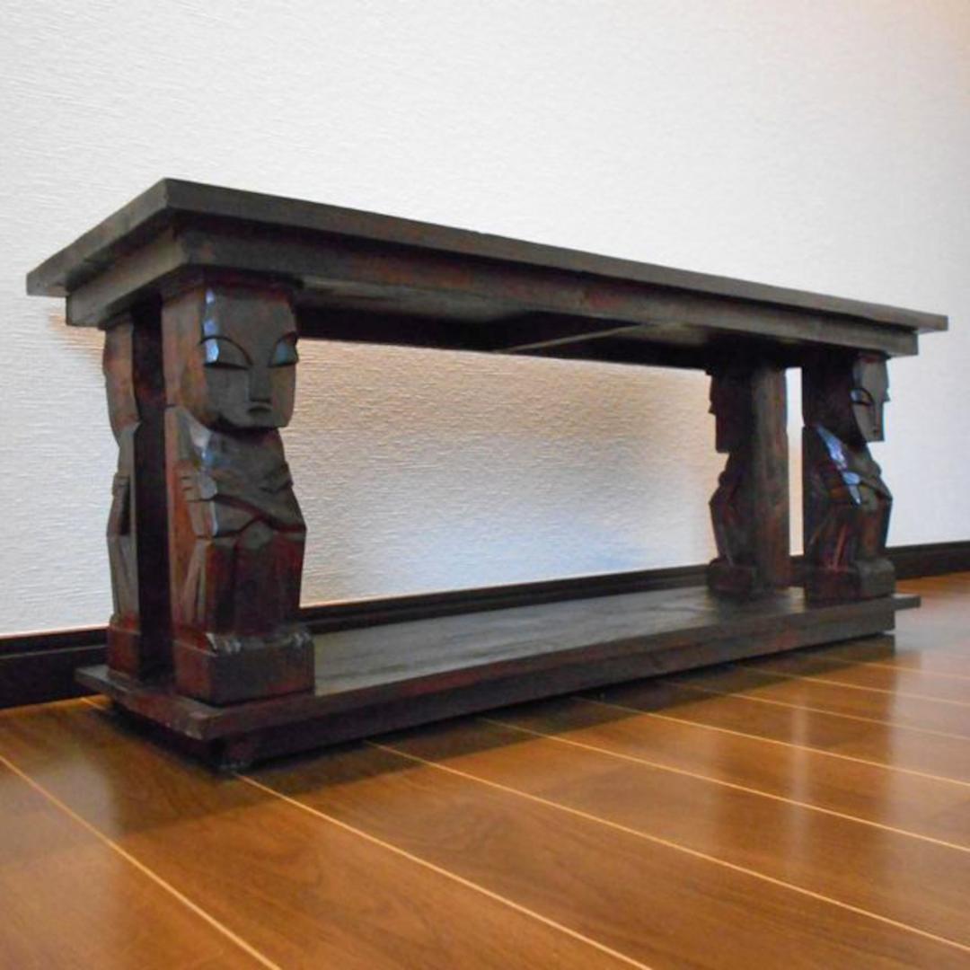 ★アジアン家具 バリ家具 花柄模様 ロータイプ TVボーTV台 テレビ台