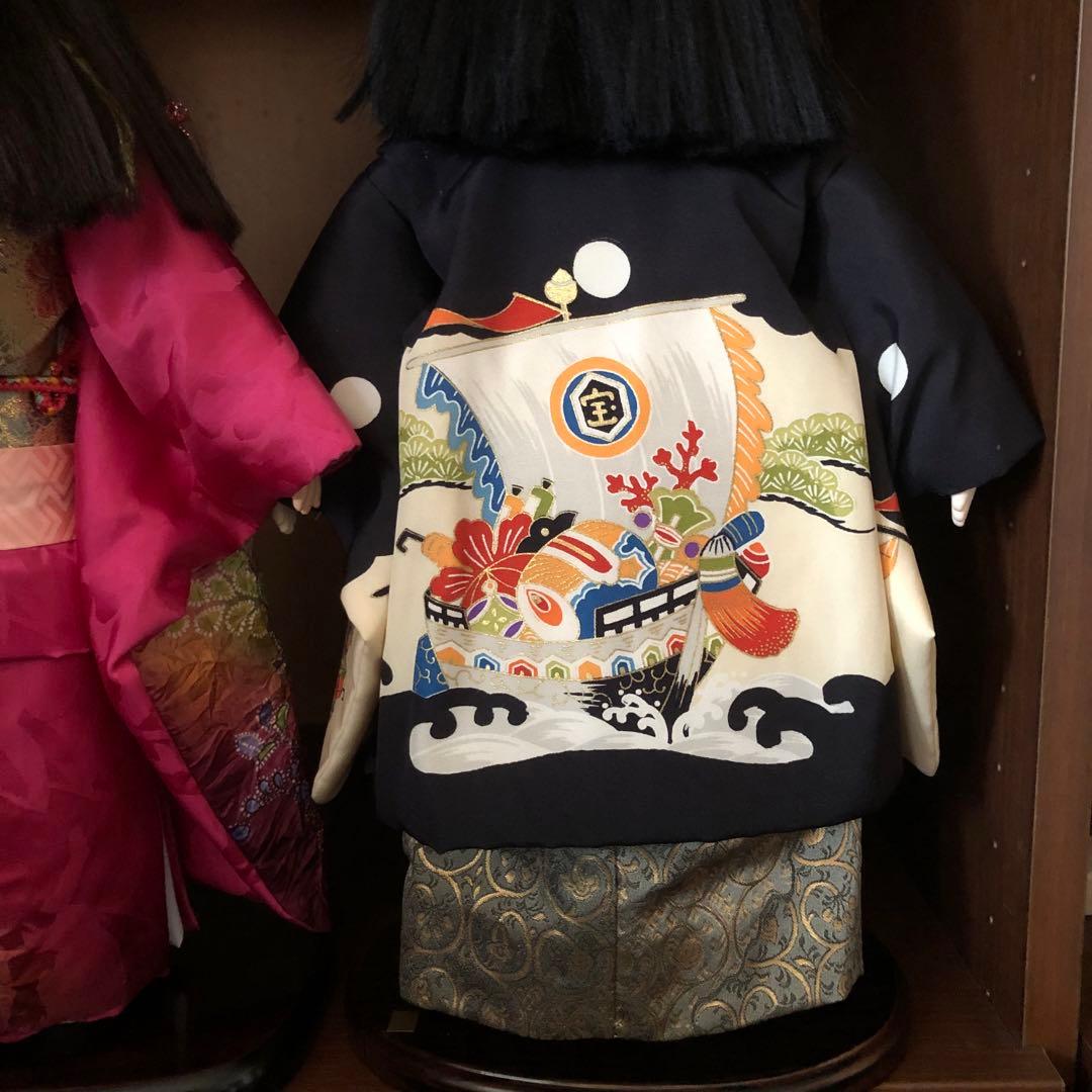 【中古品】年内セール　ペア市松人形　東京久月　正絹衣装　ドール