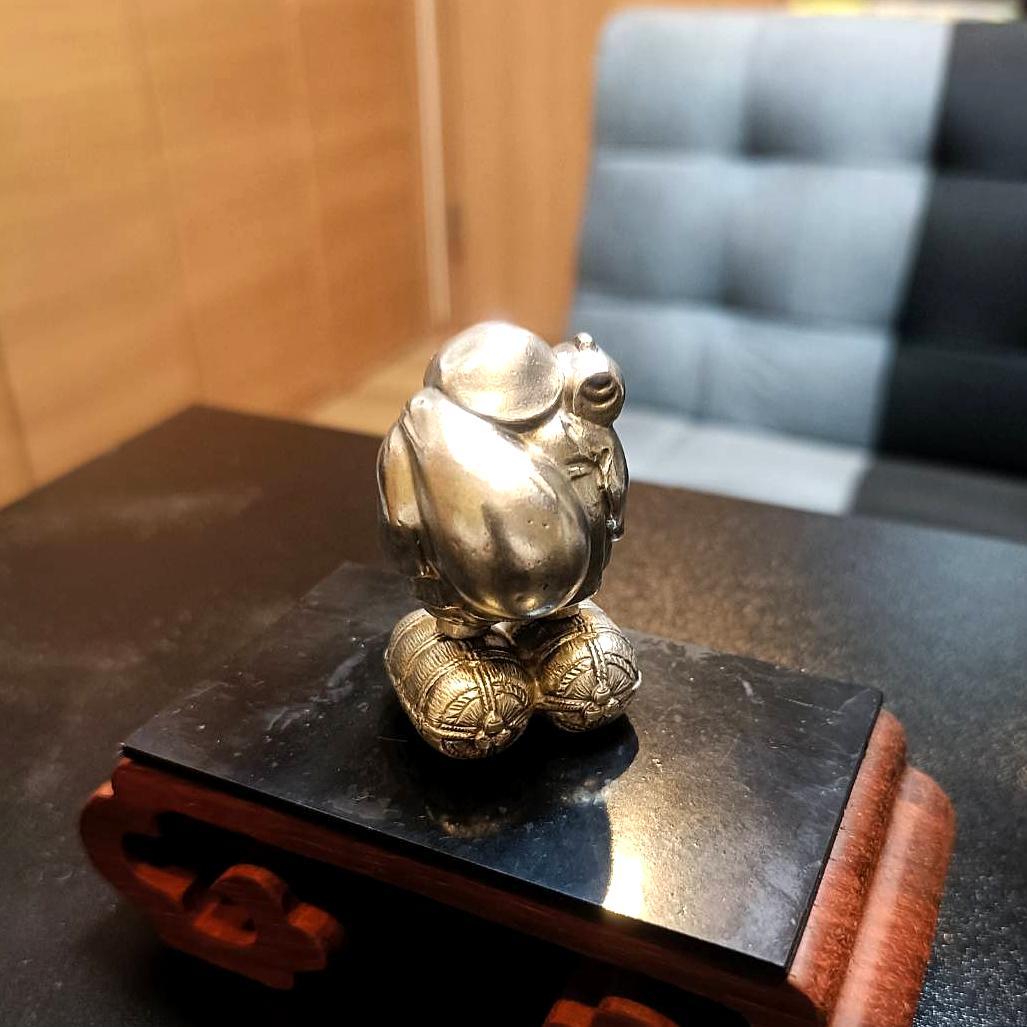 【純銀製】恵比須様・大黒様2体セット【縁起物】川崎貯蓄銀行