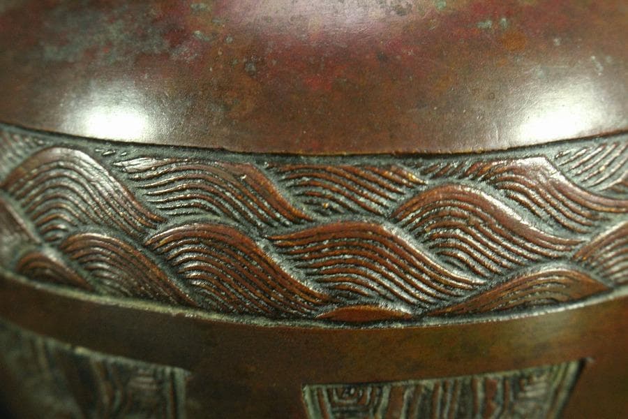 茶道具 奇木 手付 煙草盆 古銅火入 香炉 珍品(K-YC391)