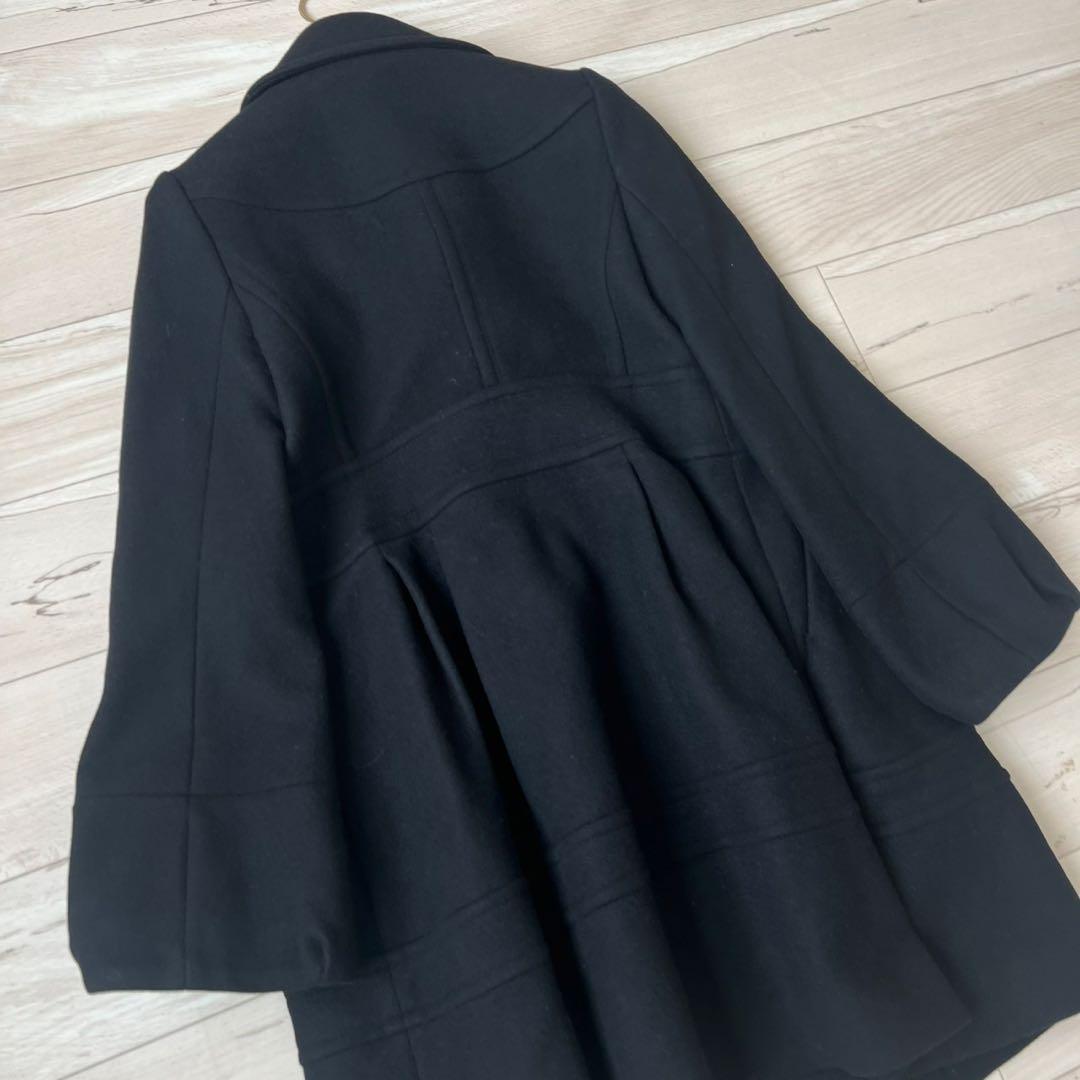 バーバリーブルーレーベル　ウールコート　チェック　Aライン　フレアスリーブ