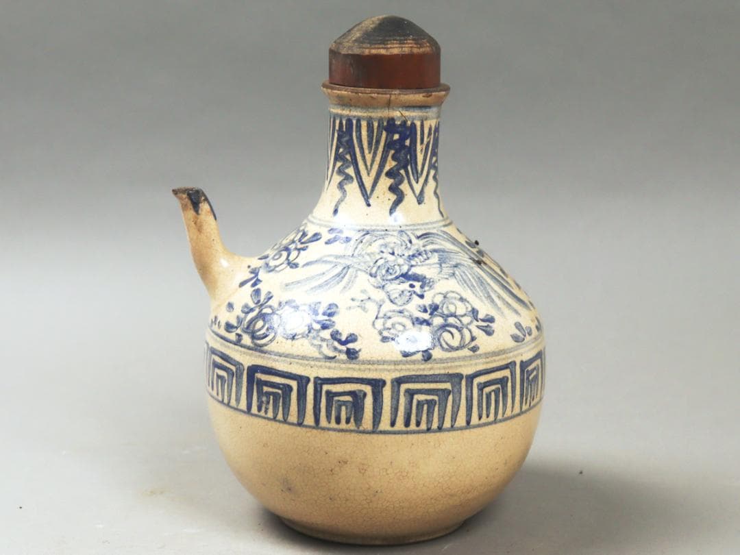 呉須 鳳凰 水注形花瓶