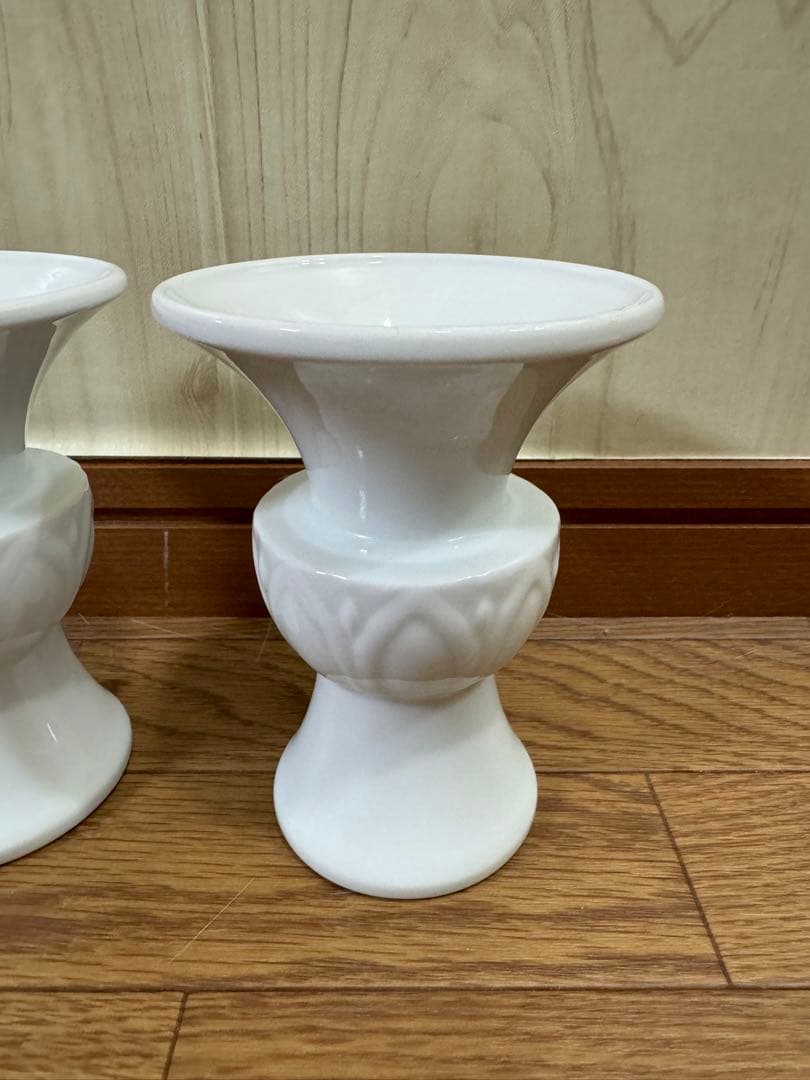 2531 深川製磁　白磁　花瓶　2客