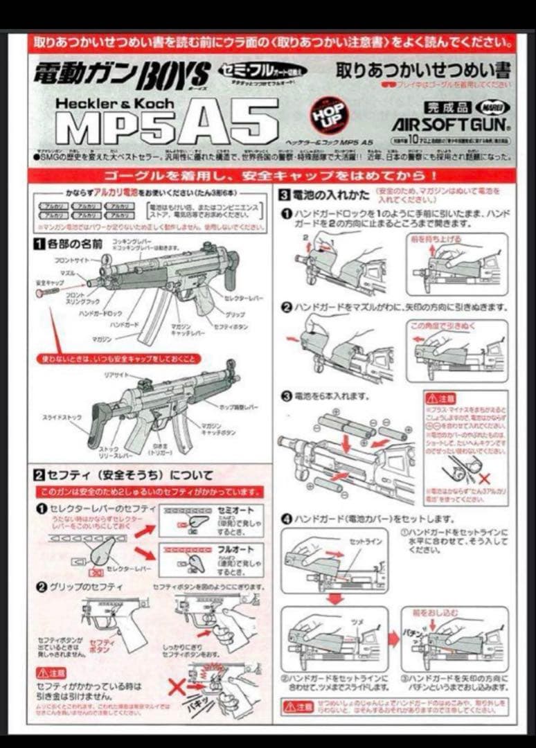化粧箱　東京マルイ カスタム品　H&K MP5A5 電動ガンボーイズ金属ピニオン
