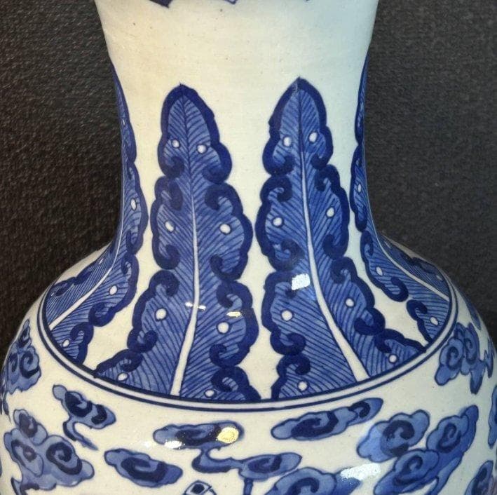 S8016　大清擁正年製　青花　唐物　大花瓶　中国古玩　花瓶　花器