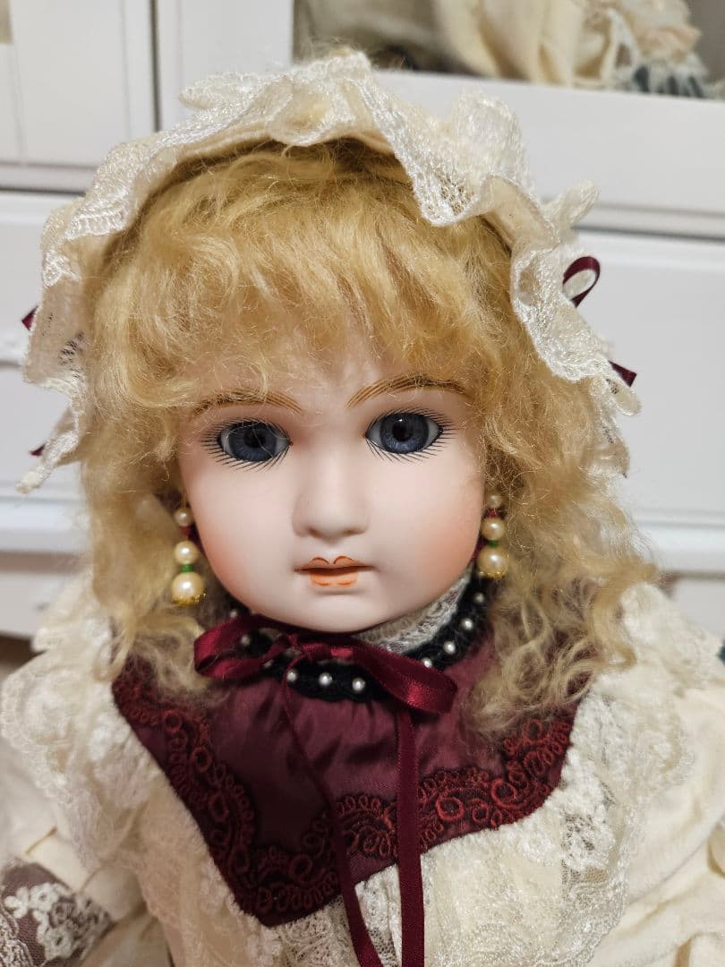 ジュモー❀Bebe Jumeau ブルーグレーの瞳　ビスクドール　リプロ