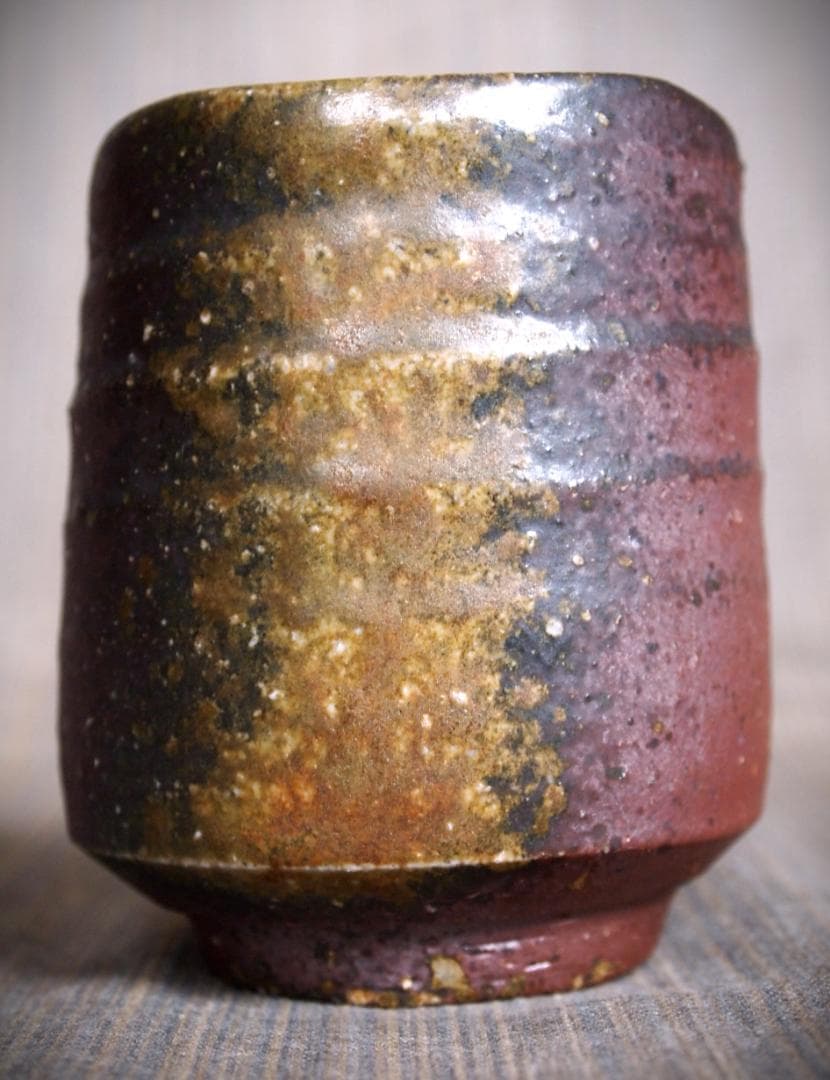 金重晃介【師＆父：金重陶陽】備前《窯変》湯のみ★共箱・栞