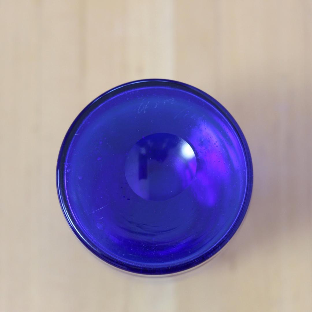【サイン有り】エリックホグラン　Erik Hoglund　ブルーガラス 花器花瓶