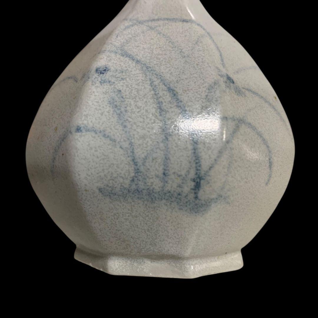 古松淳志 染付 秋草紋瓶 徳利