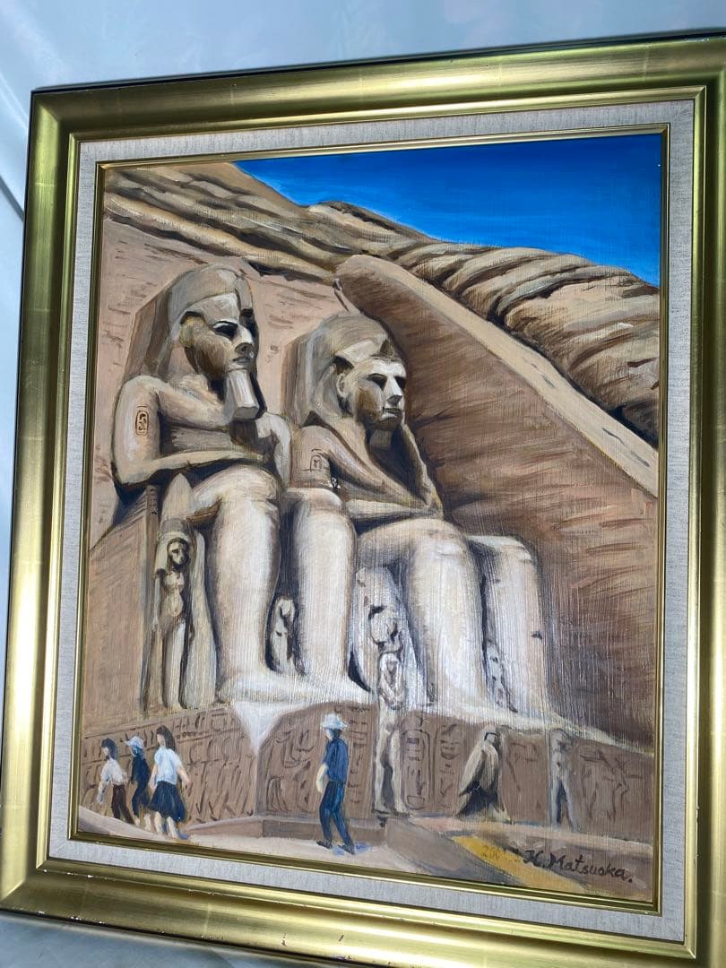 1889❣️ アブ・シンベル大神殿　油絵