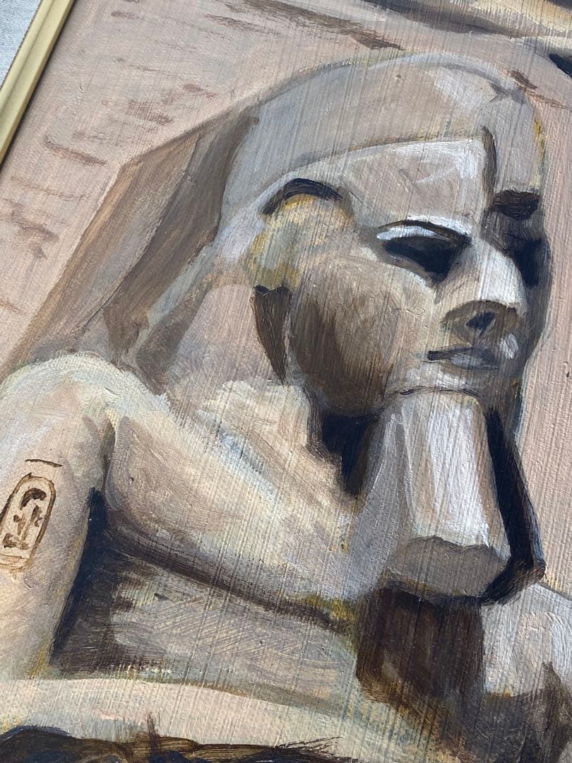 1889❣️ アブ・シンベル大神殿　油絵