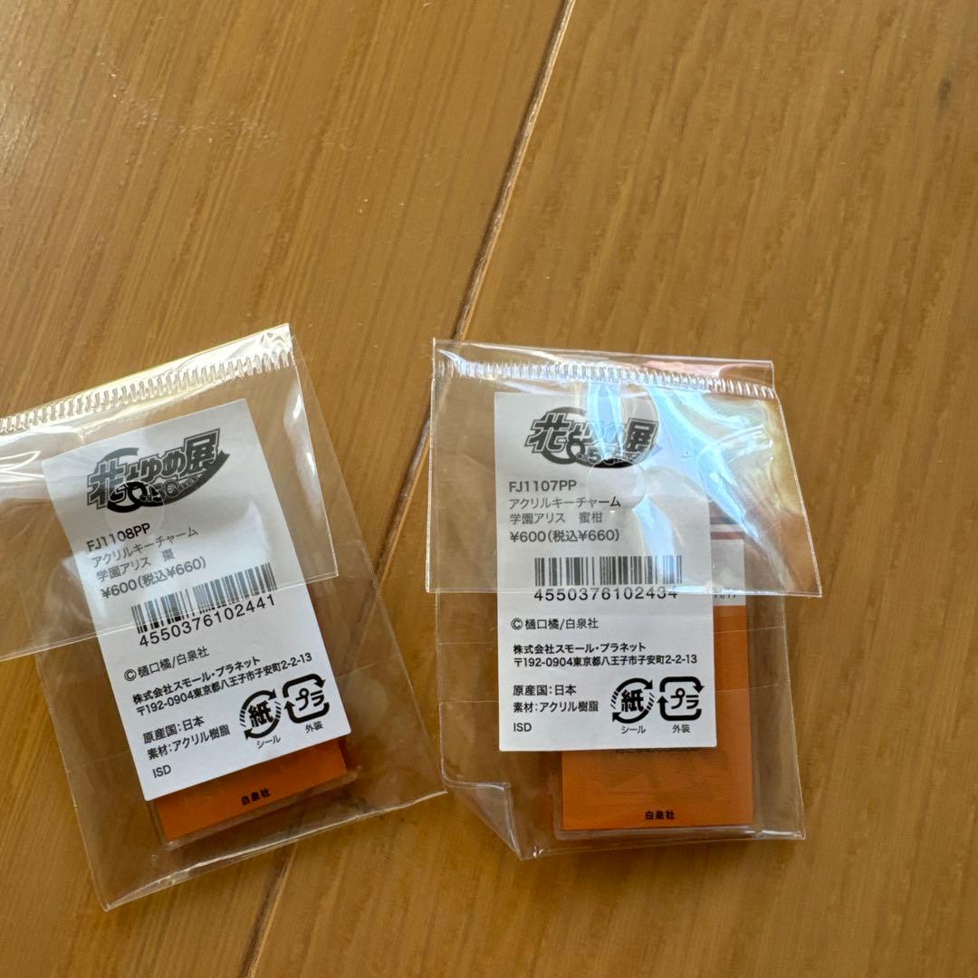 【新品】花とゆめ展 学園アリス 缶バッジ アクリルチャームセット