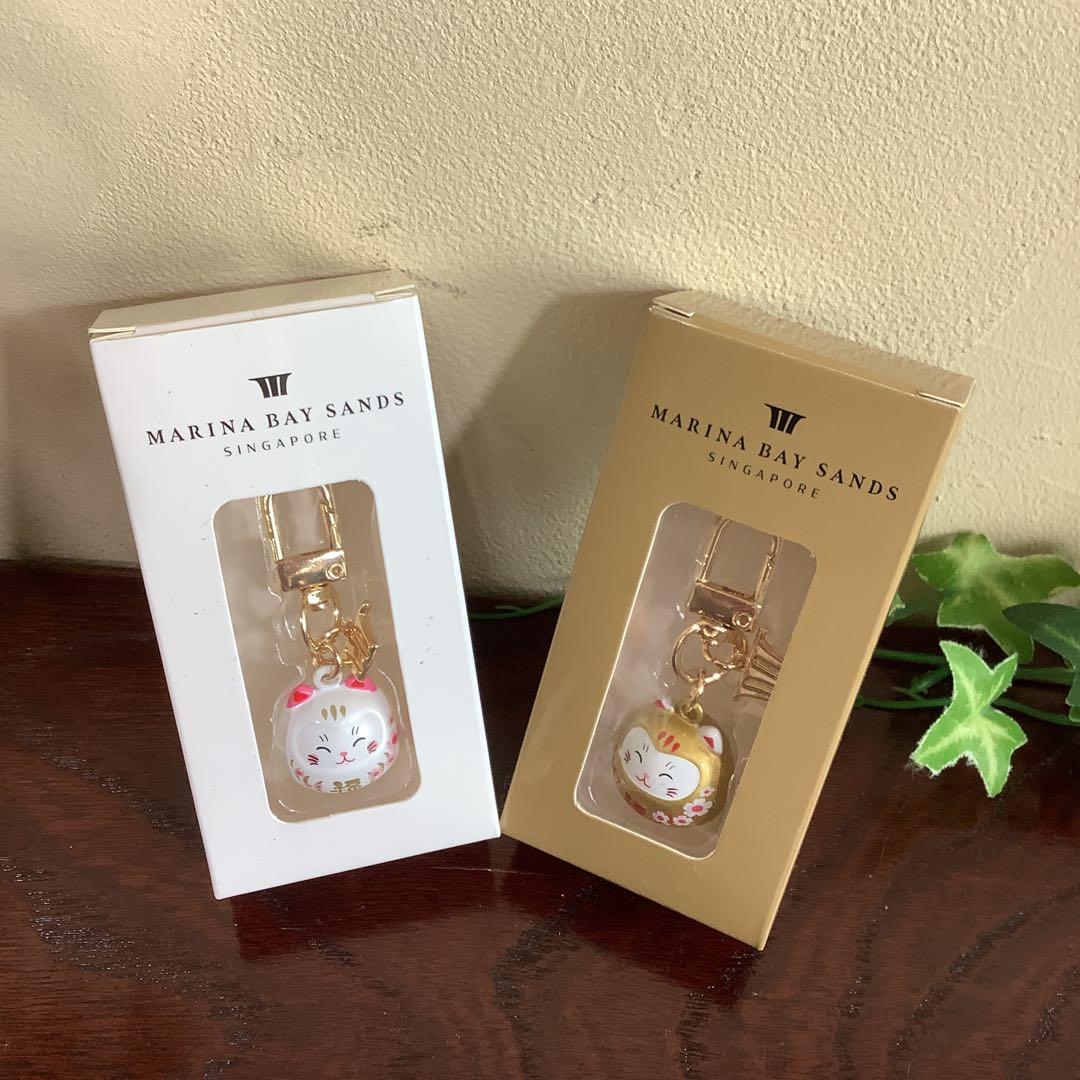 【開運】シンガポール マリーナベイサンズ 水琴鈴 招き猫 金 銀 非売品 水琴窟