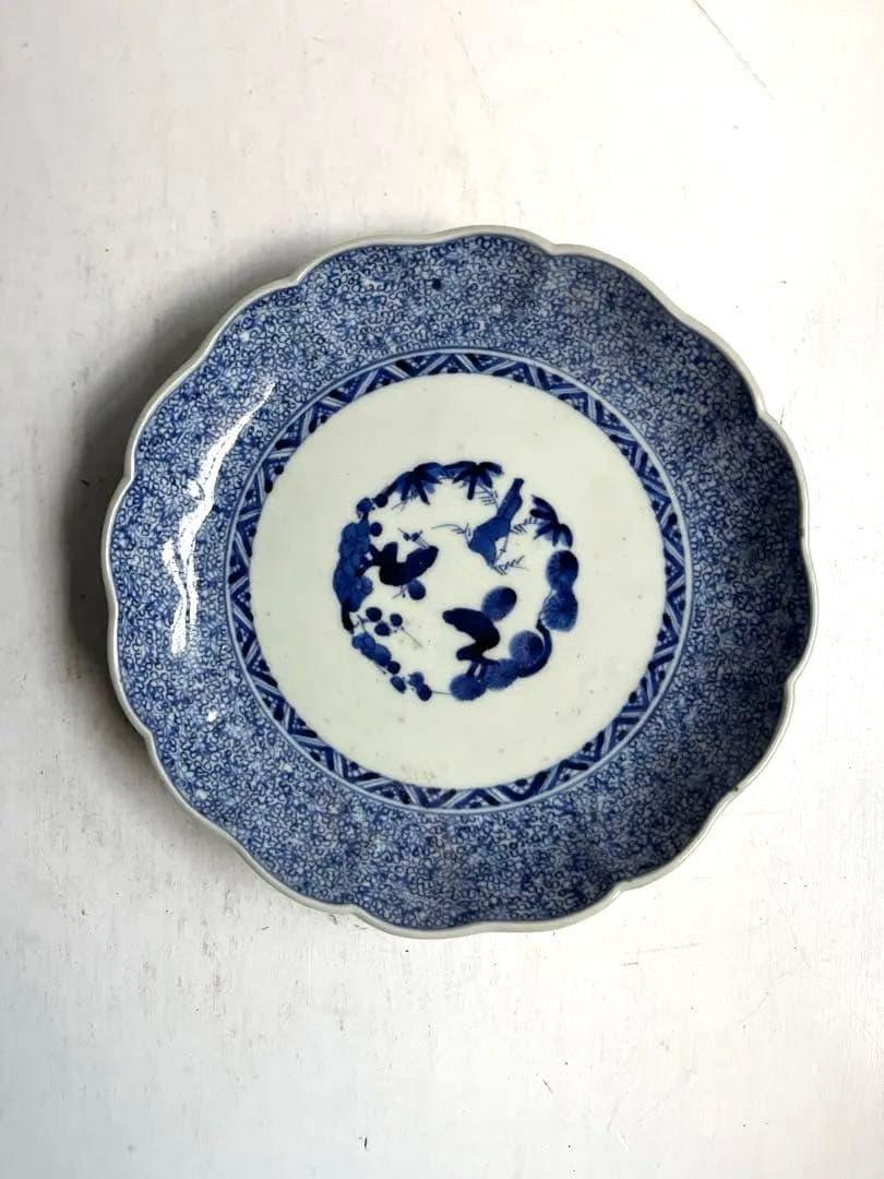 【TOYA様リクエスト】904 骨董 古伊万里 微塵唐草輪花皿 3点