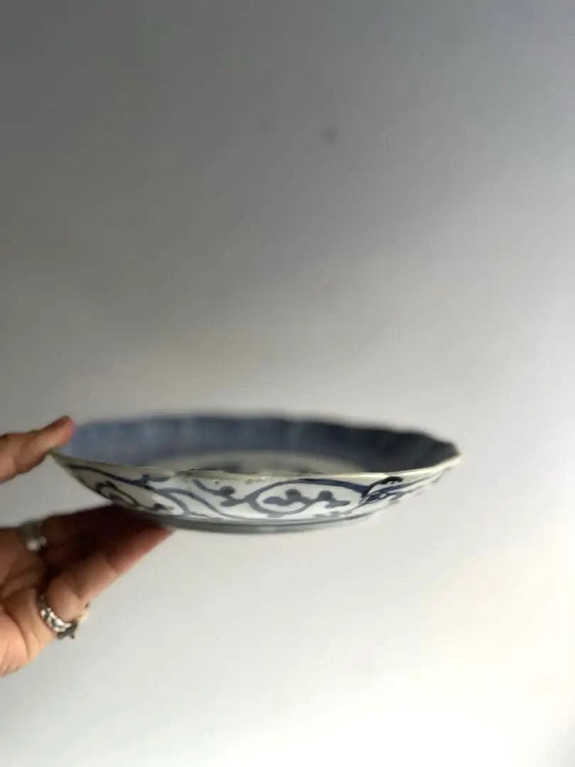 【TOYA様リクエスト】904 骨董 古伊万里 微塵唐草輪花皿 3点