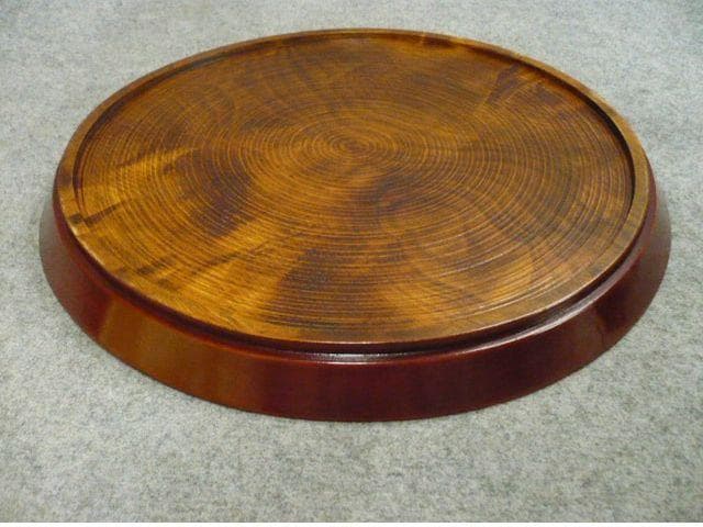 朱塗 彫刻 絵変り 丸盆 5枚 [B31315]