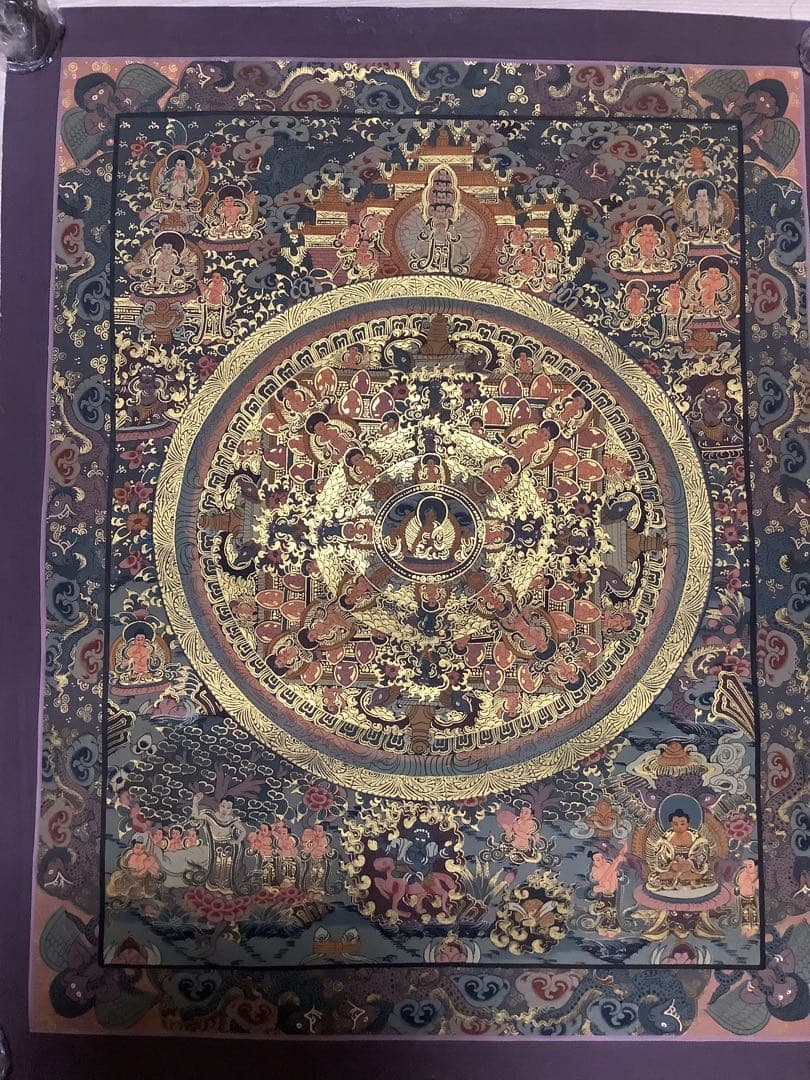 《 チベット密教　新品　1点物 》 手描き　曼荼羅　仏陀　釈迦　仏画　仏教　a6