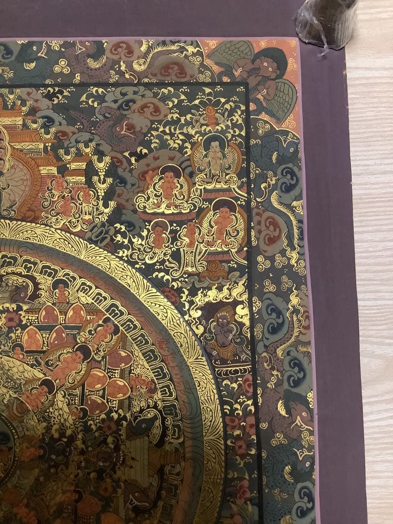 《 チベット密教　新品　1点物 》 手描き　曼荼羅　仏陀　釈迦　仏画　仏教　a6