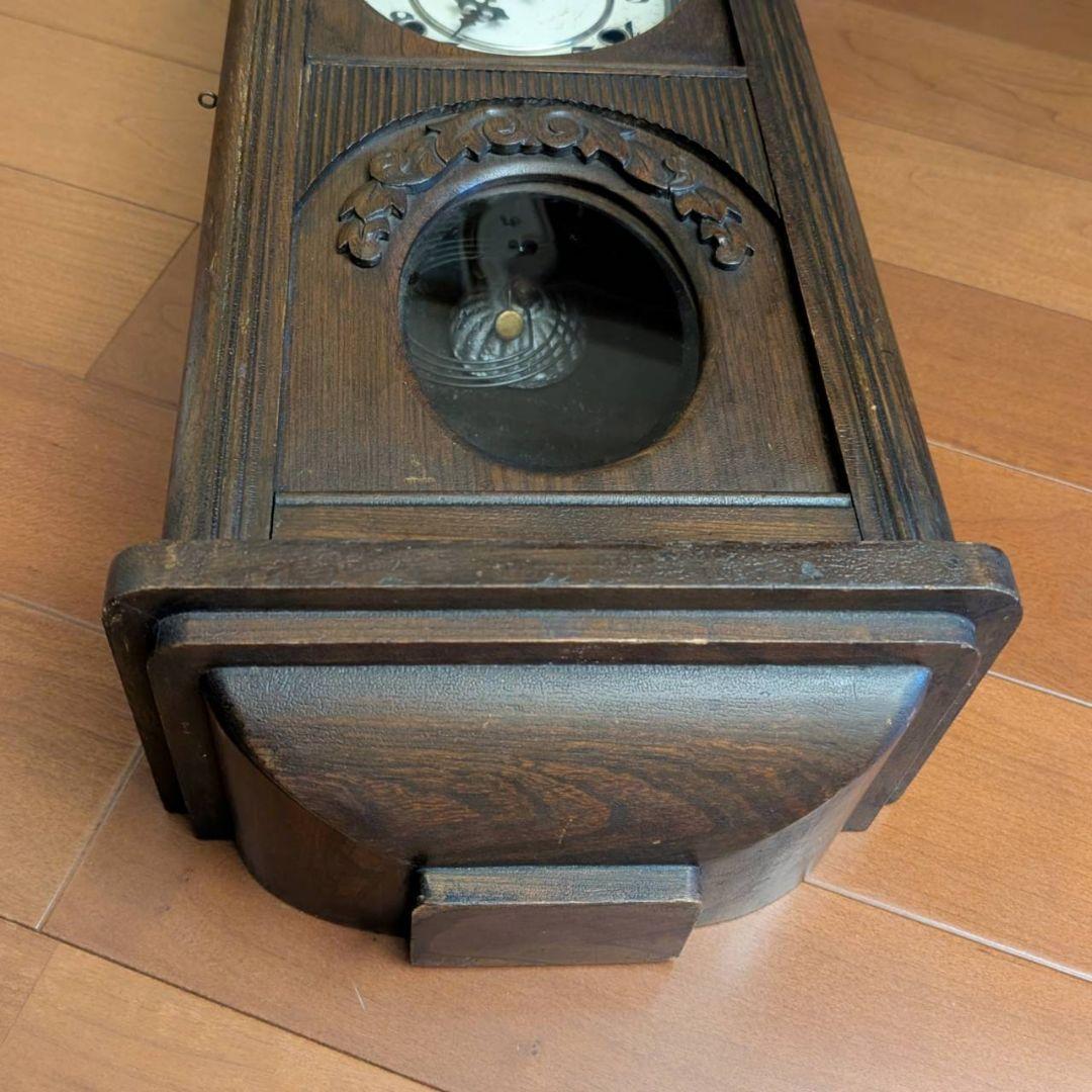 古時計　アンティーク掛時計　宮型掛時計　振り子時計