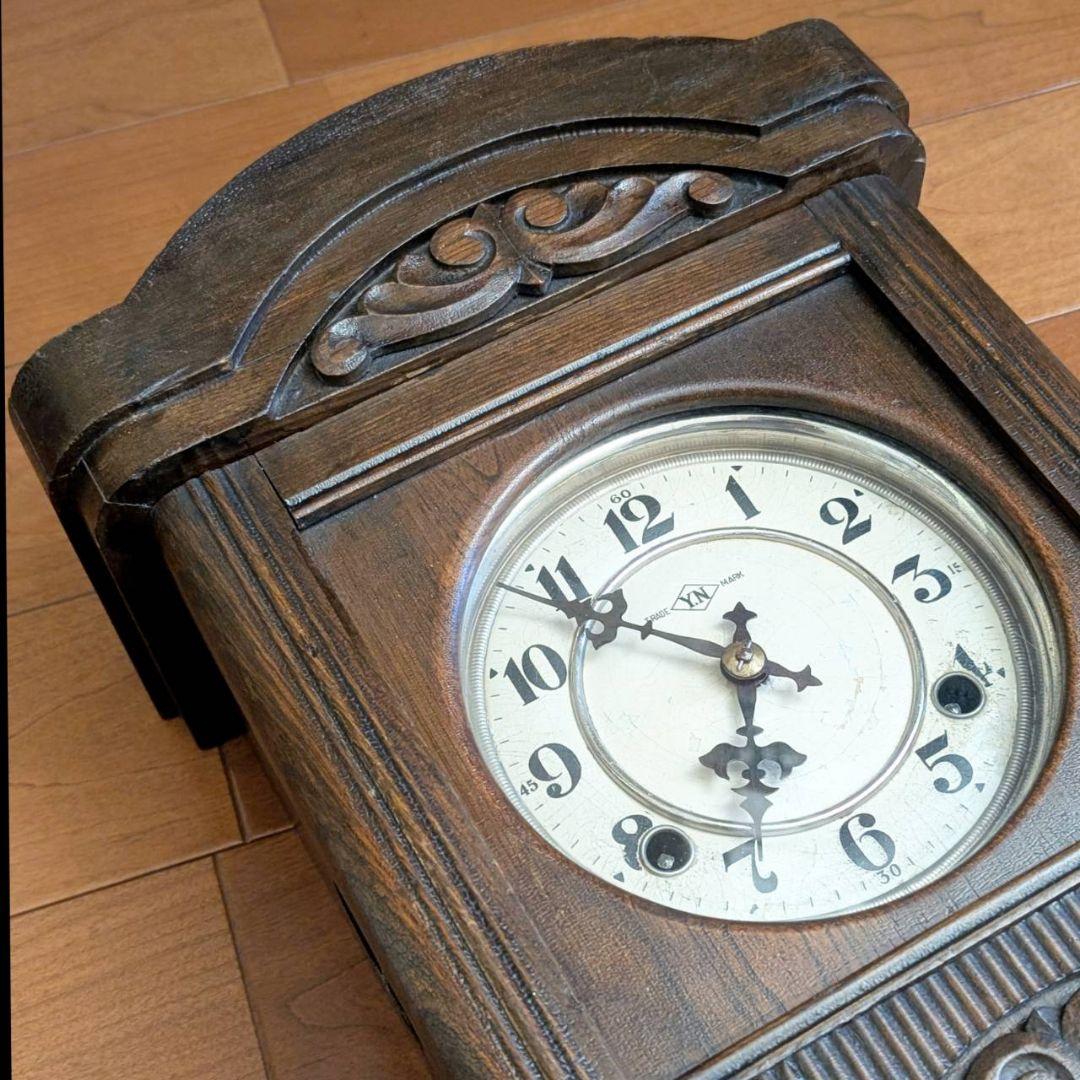 古時計　アンティーク掛時計　宮型掛時計　振り子時計