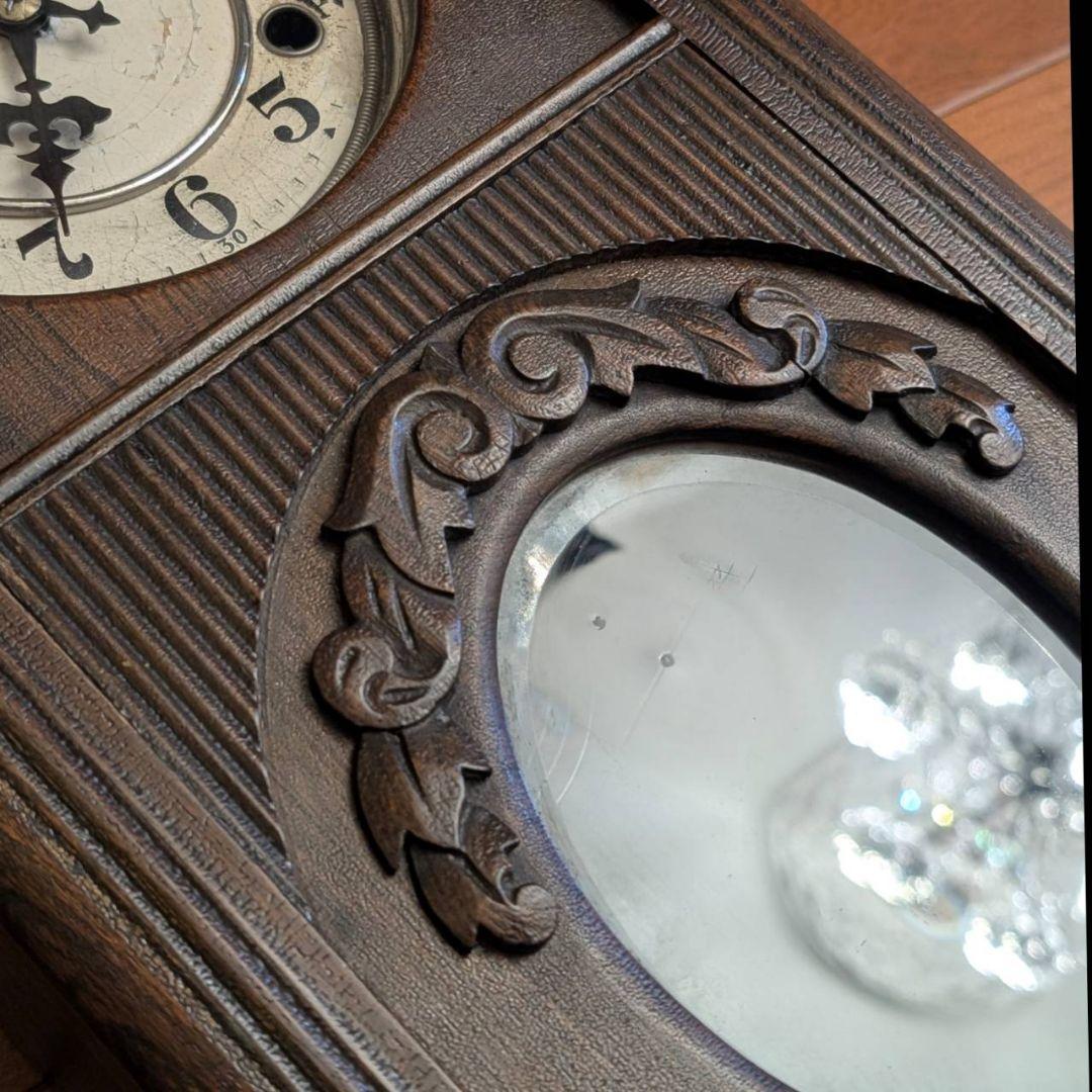 古時計　アンティーク掛時計　宮型掛時計　振り子時計