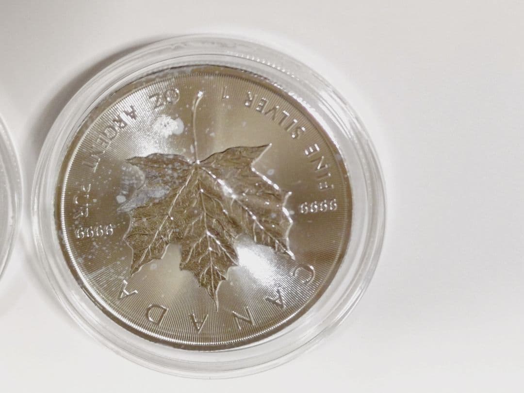 2016カナダメイプルリーフ銀貨 1オンス 2枚セットケース付き
